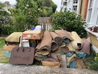 carpet, shelves, cardboard box collected by SS cleaning and clearance ltd