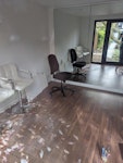 desk chair, file cabinet, door 5 items including:
desk chair,
mini garden plastic fridge,
small metallic front yard door,
1m by 1m plank,
1m20 tall file cabinet W4 - removed for £99