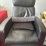 Single black armchair It’s a single black armchair 68 cms wide 85cms high with a detachable head piece easy to lift . Lift available as well as free parking in the North Lanes for easy collection BN1 - removed for £52