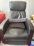 Single black armchair It’s a single black armchair 68 cms wide 85cms high with a detachable head piece easy to lift . Lift available as well as free parking in the North Lanes for easy collection BN1 - removed for £52