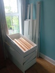 bed, no mattress one bed. I'll bring it down to the driveway before collection slot. Four drawers, I will leave as is. Everything else dismantled as seen SE25 - removed for £57