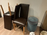 4 leather dining chairs in ver 4 Italian leather dining chairs in very good condition W14 - removed for £39