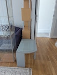 book case, display cabinet and 1 bookcase wood and metal (approx 180cmx80cmx25cm), 1 display cabinet glass and wood (180cmx30cmx30cm), 1 TV stand (metal, old style from 2000s) NW6 - removed for £97