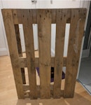 1 wooden pallet 120 x 80 cm. Good condition, can be re-used. N11 - removed for £26