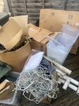 Household waste & cardboard Plastic boxes, mirror, old clothes, kids goalpost, 1 x pair or wellies, mostly cardboard TW1 - removed for £82