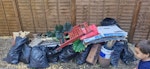 Garden waste, 10–12 bags garden waste, timber, cardboard, broken chair, pots and mixed household waste. SW6 - removed for £130