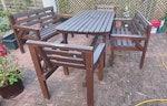 Garden table & chairs Garden table, 2 Arm chairs, and 2 long chairs. SL3 - removed for £78