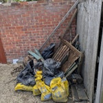 rotten wood and rubble rotten wood, bags of rubble and some metal wire mesh SE8 - removed for £117