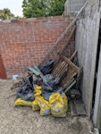 rotten wood and rubble rotten wood, bags of rubble and some metal wire mesh SE8 - removed for £117
