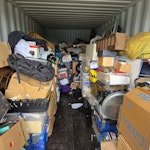 Mixed household items in store Mixed household storage. Shipping container, about 2/3 full RG10 - removed for £584