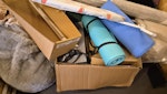 Garden items + BBQ, fire pit, garden bench, x1 large cardboard box L18 - removed for £104
