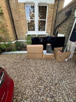 Pallet rails and cardboard etc collected by Florin Vacaru