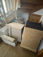 5 small armchairs collected by Pat Smith Environmental Ltd