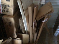 A large quantity of cardboard collected by Wanitgone Waste Clearence