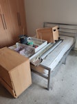 Medium/large load of furniture Bed frame x 2, mattress x 2, chest of drawers x 2, bedside drawers x 2, round glass dining table, dining chairs x 4, 2 seater sofa x 2, small beer fridge, 2 x bedroom carpets, 40m2 of laminate flooring.
2nd floor apartment, with lift. On street parking. 24th June afternoon. M4 - removed for £243