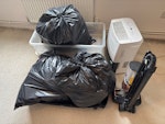 Misc household rubbish A couple of bags of general household rubbish, two storage boxes, broken dehumidifier and a broken hoover. SW16 - removed for £57
