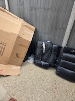 Old 3 seater leather settee collected by Advance Waste