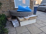 insulation boards and other. 50mm Celotex boards, broken down into smaller panels that fits in approx 130x130x60cm space, ~30 kg;
1 × 100mm insulated plasterboard panel, broken into thirds, ~20kg;
4 boxes brick slips, ~80 kg;
2m round hot tub hard cover, 30cm thick, folds in half ~15kg;
Thin blue floating heat cover, ~1–2 kg
total ~150kg N2 - removed for £99