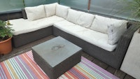 Rattan Corner Sofa & Table collected by Abel Building Ltd
