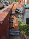 Ripped out carpet. Several rolls of rolled up carpet with padding, plus 2 small rolls in bags. N17 - removed for £172