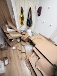 pile of cardboard & misc items big pile of cardboard (from moving), 2 bin bags of misc rubbish, few random items (fan, pillow, etc, nothing large). TW11 - removed for £83