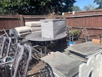 Sofas, garden table & chairs 2 x sofas, large garden table & chairs. SS15 - removed for £130