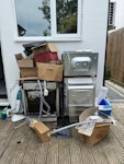 old appliances, wood, cards Old appliances, removed selves and cardboards BR5 - removed for £156
