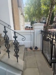 three metal poles and two post 3 metal poles 2 wooden posts W11 - removed for £71