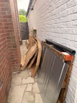 Cardboard, pallets + furniture We have a large amount of cardboard, two pallets, some metal sheeting, a set of shelves and a chest of drawers requiring collection SK11 - removed for £156