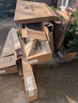 Packaging, mainly cardboard Packaging from garden furniture and pergola.
Almost everything is cardboard, but also a little bit of polystyrene.
I need it collected asap RG41 - removed for £104