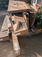 Packaging, mainly cardboard collected by Waste Collective