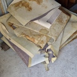 Carpets, wardrobe, Ripped out carpets, dismantled wardrobe doors x3 with fittings CT6 - removed for £184