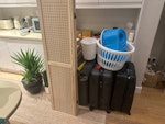 Household waste 3 x suitcases, timber screening, wine rack, fake plant, kettle and toaster, door mats, washing basket, old recycling bin, old bin - most items packed into suitcases and bins so very easy straightforward job SW6 - removed for £65
