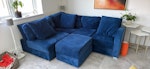 Sofa corner with foot rest Corner sofa in blue with footrest to go. Great condition WD6 - removed for £104