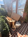 cardboard, plastic, wood doors large cardboard boxes and plastic wrapping. 3 narrow wooden doors. SW14 - removed for £76