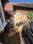 various bits of waste cardboard. two doors. black bags. gym mats. bags of green waste. two wheels and other bits of rubbish EN8 - removed for £271