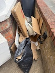 waste from mini bathroom refit small basin and vanity unit, bath panel, timber offcuts and cardboard SL4 - removed for £70