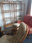Cane conservatory furniture Complete set of conservatory furniture. Glass shelves x 2, a 2 seater sofa, glass coffee table, swivel chair with footstool. Fairly light, but needs to be carried down two flights of stairs. Reasonable condition. Swivel chair cushion is worn. N6 - removed for £130
