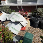 rubble bags, underlay, carpet waste from replacing carpets& underlay with flooring. some cuts of flooring, cardboard packaging as well as 4 bags of misc things (cuts, cardboard) etc W4 - removed for £94