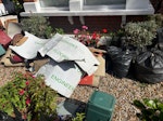 rubble bags, underlay, carpet waste from replacing carpets& underlay with flooring. some cuts of flooring, cardboard packaging as well as 4 bags of misc things (cuts, cardboard) etc W4 - removed for £94
