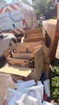 Cardboard boxes & styrofoam About 20 boxes, some folded, bubble wrap and styrofoam - all dry 1 large TW5 - removed for £104