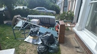 Furniture,boxes,junk+radiator collected by Advance Waste