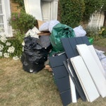 ASAP collected please 5m2 of general waste in solid bags and recycling in see through bags .. 3door dissembled wardrobe .. front yard.. 5 meters from quiet street N1 - removed for £264