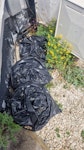 mixed waste 3 small bags of soil, 2 large home rubbish, old duvet, broken monitor, box of old trays and pans W3 - removed for £57