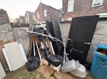 house refurbishment waste pallets after flooring and other deliveries, 5 wood doors with handles in
some laminate flooring remains , and other waste after house refurbishment. I don’t have any plasterboard. other mdf board so mainly wooden waste. M9 - removed for £169