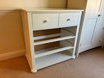 Chest of drawers and wardrobe Wardrobe is reusable.  Chest is missing the drawers. E11 - removed for £104