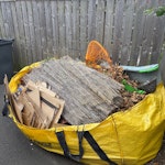 Bag of garden waste, chair etc We did a patio in the back garden so the waste is mainly old deck, garden waste NE12 - removed for £117