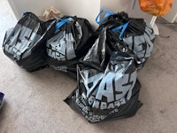 15 bags plus household rubbish collected by Pat Smith Environmental Ltd