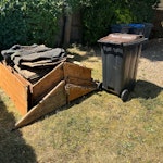 Broken down garden shed The bin does not need to be collected. This is show the size of the pile in comparison to a standard household bin. CR2 - removed for £143