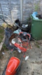 old sofa, and garden junk. Old rotten sofa next to skip, Garden Waste,waste from shed and rubbish from garden cupboard RH12 - removed for £286